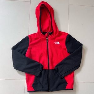 Black and red North Face fleece - sz 6 youth